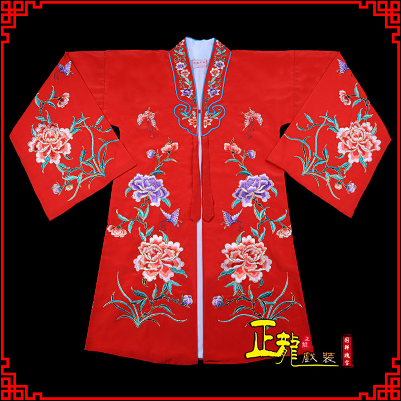 兴青衣花旦戏服 好绉小叶牡丹女披
